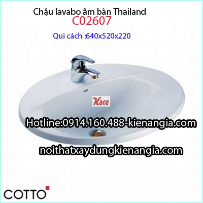 Lavabo âm bàn Thailand Cotto-C02607