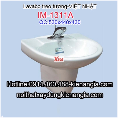 Lavabo chân treo Việt Nhật IM1311A