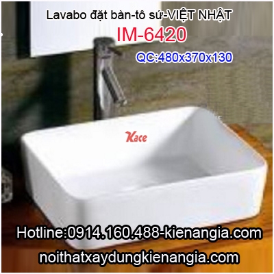 Lavabo đặt bàn,tô sứ Việt Nhật IM-6420