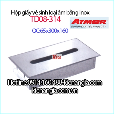 Hộp giấy vệ sinh âm Inox Atmor TD08-314