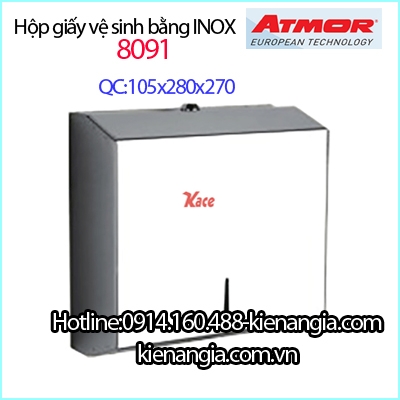 Hộp giấy vệ sinh Inox Atmor 8091