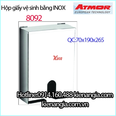 Hộp giấy vệ sinh Inox Atmor 8092