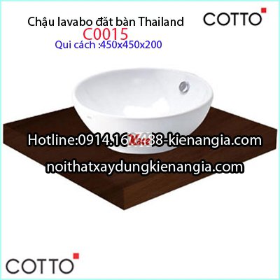 Chậu lavabo đặt bàn Thái Lan Cotto C0015