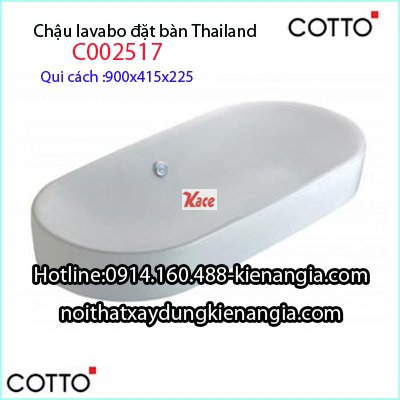 Chậu lavabo đặt bàn Thái Lan Cotto C002517