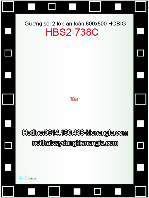 Gương kính ghép an toàn Hobig 60x80 HBS2-738C