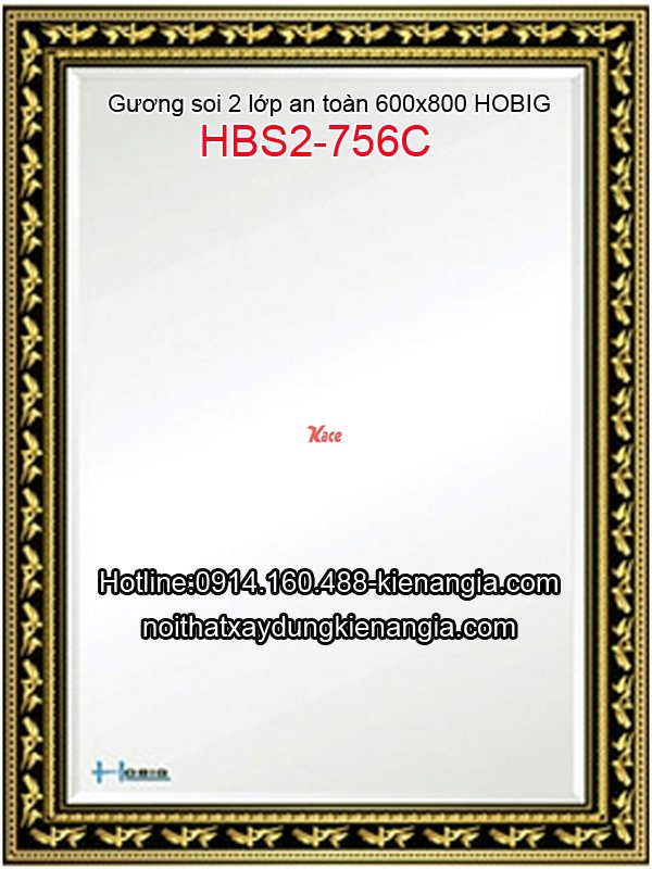 Gương soi Hoa văn Hobig 60x80 HBS2-756C