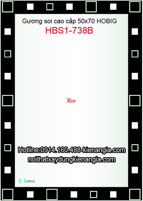 Gương soi  Hobig cao cấp 50x70 HBS1-738B