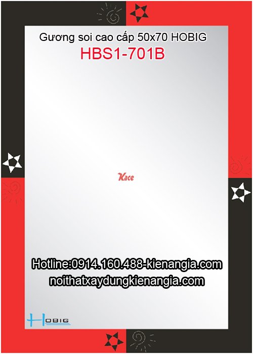 Kiếng phòng tắm cao cấp 50x70 Hobig HBS1-701B