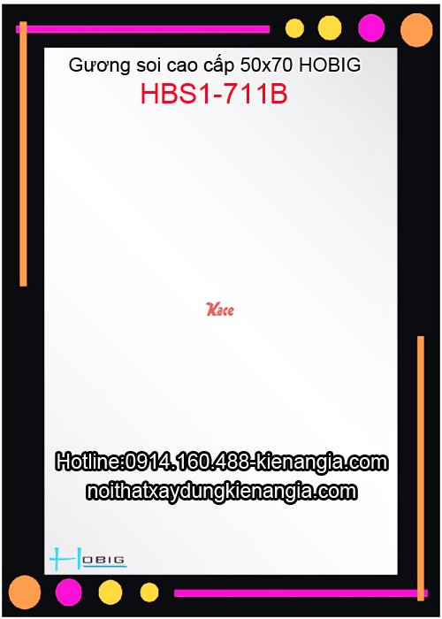 Kiếng phòng tắm cao cấp 50x70 Hobig HBS1-711B