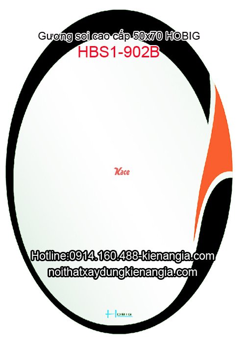 Kiếng nhà tắm oval Hobig 500x700 HBS1-902B