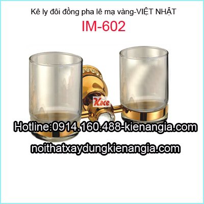 Kệ ly đôi đồng mạ vàng Việt Nhật IM-602