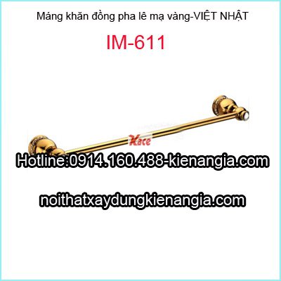 Máng khăn đơn đồng mạ vàng Việt Nhật IM-611