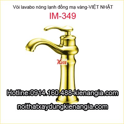 Vòi lavabo nóng lạnh đồng mạ vàng IMEX IM-349
