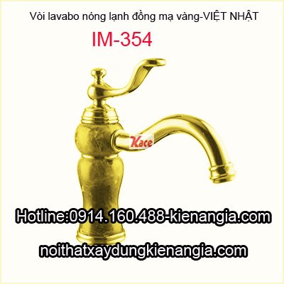 Vòi lavabo nóng lạnh đồng mạ vàng IMEX IM-354