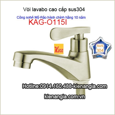 Vòi lavabo công nghệ Mỹ sus 304 KAG-O115I