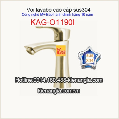 Vòi lavabo công nghệ Mỹ sus 304 KAG-O1190I