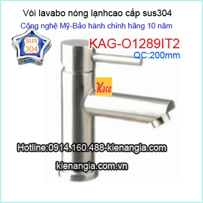 Vòi chậu lavabo inox 304 nóng lạnh KAG-O1289IT2