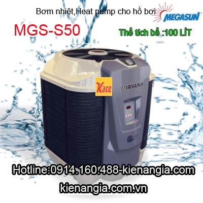 Bơm nhiệt hồ bơi biệt thự Megasun MGS-S50