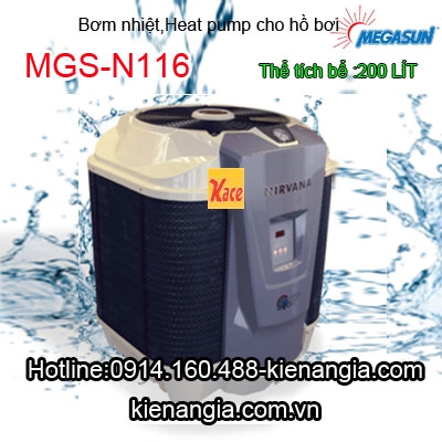 Bơm nhiệt hồ bơi resort Megasun MGS-N116