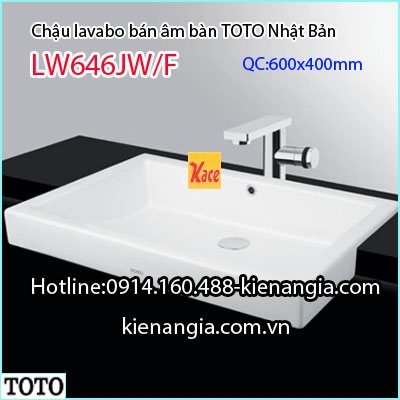 Chậu lavabo bán âm bàn Toto LW646JW/F