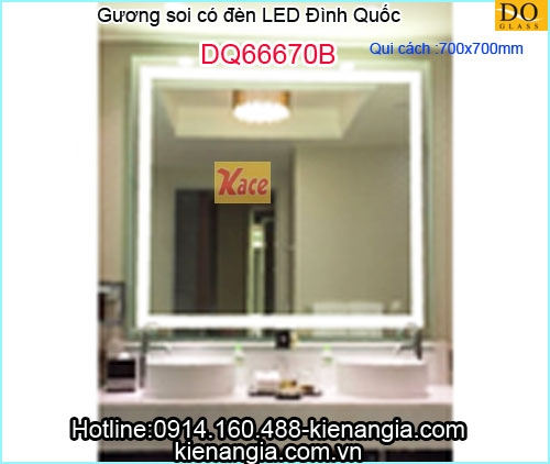 Gương phòng tắm vuông đèn LED 70X70 DQ66670B