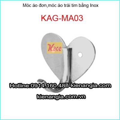Móc áo đơn INOX.móc áo hình trái tim KAG-MA03
