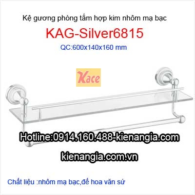 Kệ kiếng đế nhôm mạ bạc KAG-Silver6815