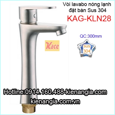 Vòi lavabo nóng lạnh inox sus304  đặt bàn KAG-KLN28