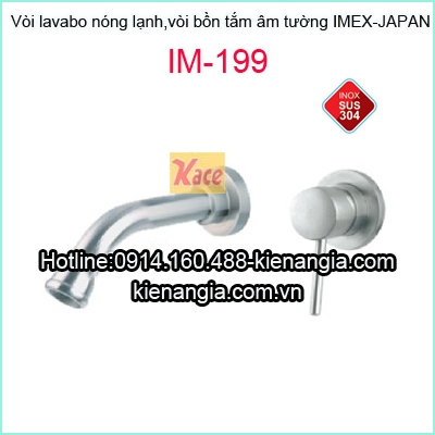 Vòi lavabo âm tường,vòi bồn tắm nóng lạnh inox-304-IMEX-IM199
