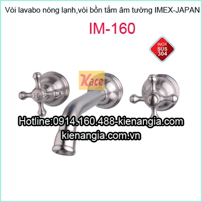 Vòi lavabo âm tường,vòi bồn tắm nóng lạnh inox-304 IMEX-IM160