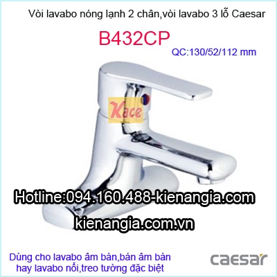 Vòi nóng lạnh lavabo bán âm bàn Caesar KAG-B432CP