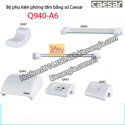 Bộ phụ kiện phòng tắm bằng sứ CAESAR Q940-A6