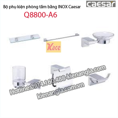 Bộ phụ kiện phòng tắm inox Caesar Q8800-A6