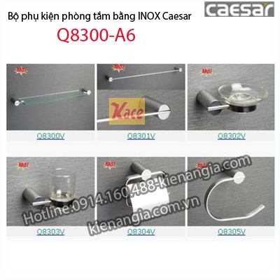 Bộ phụ kiện phòng tắm inox Caesar Q8300-A6