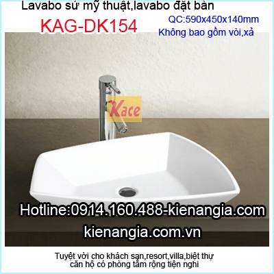 Chậu lavabo sứ nghệ thuật thuật nổi đặt bàn KAG-DK154