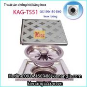 Hố ga hoa thị chống hôi inox 150X150 D60 KAG-TS51