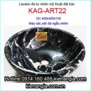 Lavabo đá tự nhiên đen vân trắng KAG-ART22