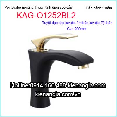 Vòi lavabo sơn tĩnh điện màu đen KAG-O1252BL2BM2023