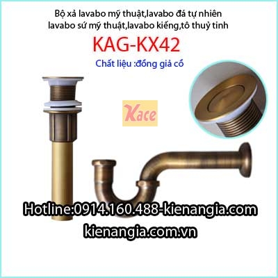 Xả lavabo đồng thau giả cổ KAG-KX42