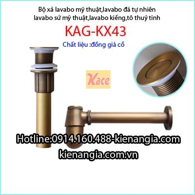 Xả lavabo đồng thau giả cổ KAG-KX43