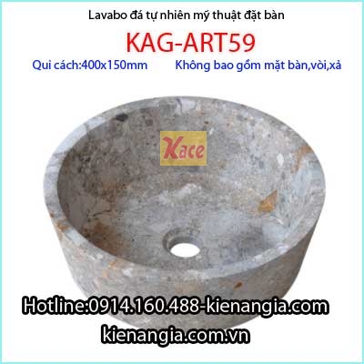 Lavabo tròn mỹ thuật đá tự nhiên KAG-Art59