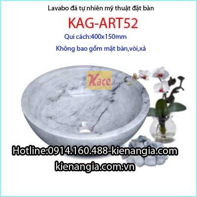 Lavabo tròn mỹ thuật đá tự nhiên KAG-Art52