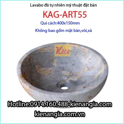 Lavabo tròn mỹ thuật đá tự nhiên KAG-Art55