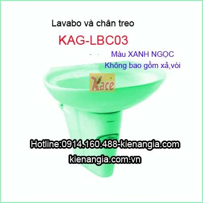 Lavabo và chân treo màu xanh ngọc KAG-LBC 03
