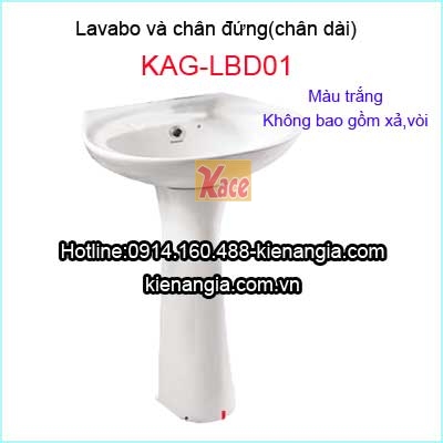 Lavabo và chân dài  màu trắng  KAG-LBD 01