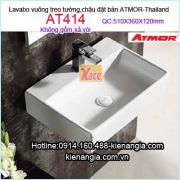 Lavabo vuông treo tường,đặt bàn Atmor-Thailand AT414