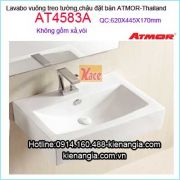 Lavabo vuông treo tường,đặt bàn Atmor-Thailand AT4583A