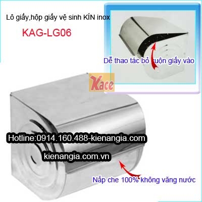 Hộp giấy vệ sinh kín bằng Inox 304  KAG-LG07