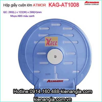 Hộp giấy vệ sinh cuộn lớn bằng nhựa ABS màu xanh ATMOR-KAG-AT1008