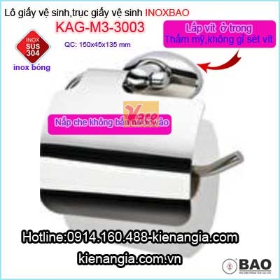 Trục giấy vệ sinh Inox Bao sus304 KAG-M3-3003